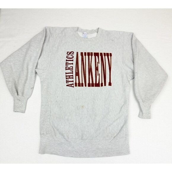 Vintage 90s Champion Ankeny Athletics Sweatshirt XXL Grey Reverse Weave - Picture 1 of 9